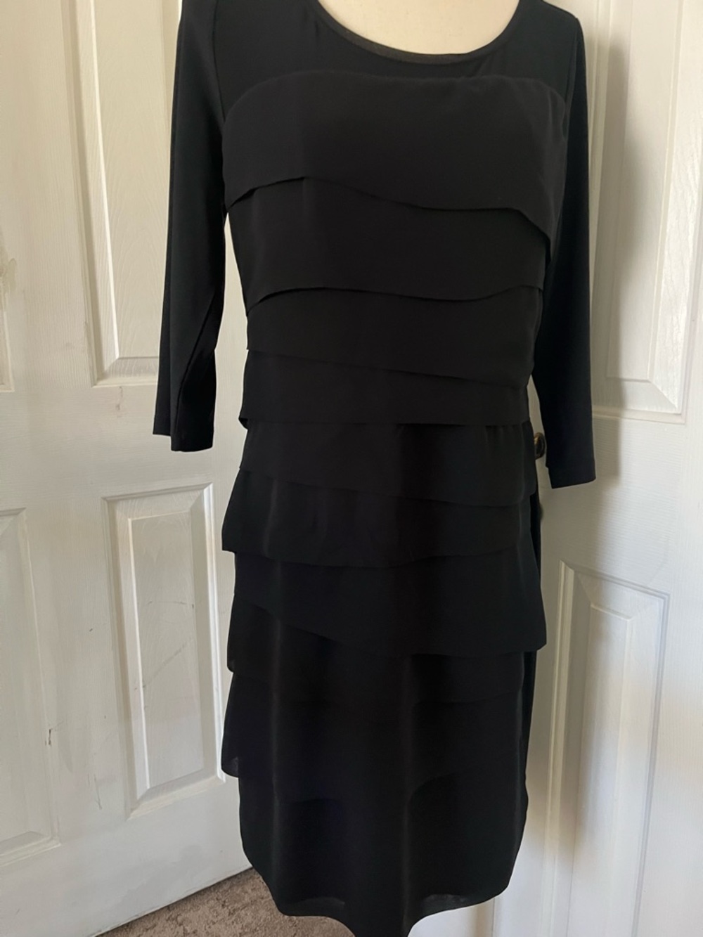 White House Black Market Black Front Tiered Dress